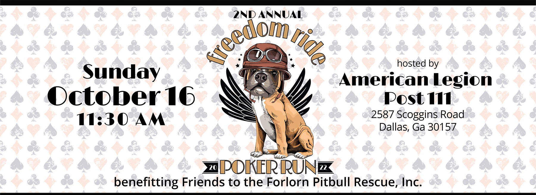 2ND ANNUAL FREEDOM RIDE POKER RUN Friends to the Forlorn Pitbull Rescue