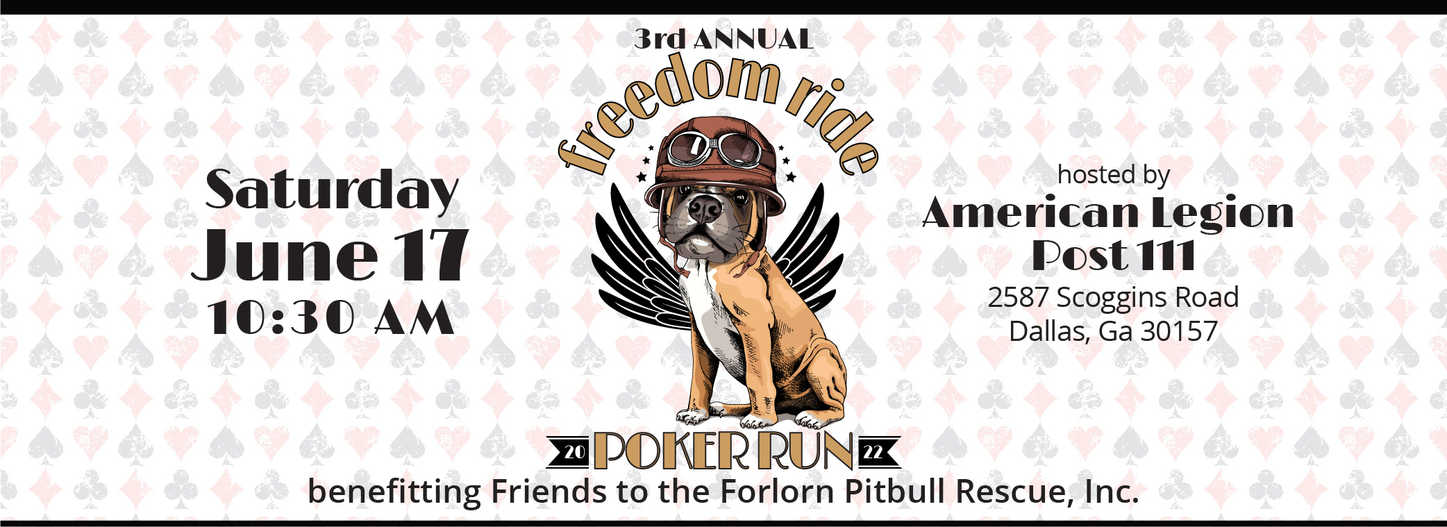 3RD ANNUAL FREEDOM RIDE POKER RUN Friends to the Forlorn Pitbull Rescue